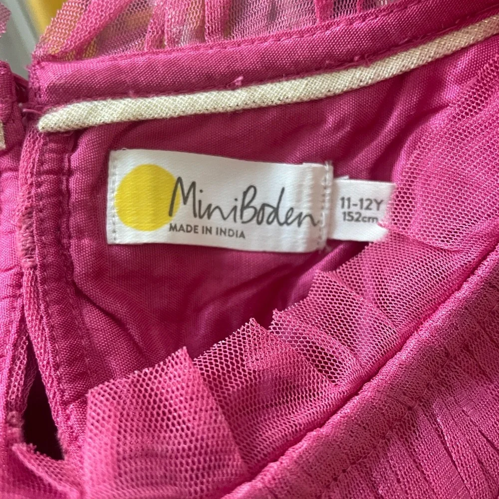 Mini Boden Pink Ruffle Dress - 11/12 - Picture 3 of 6